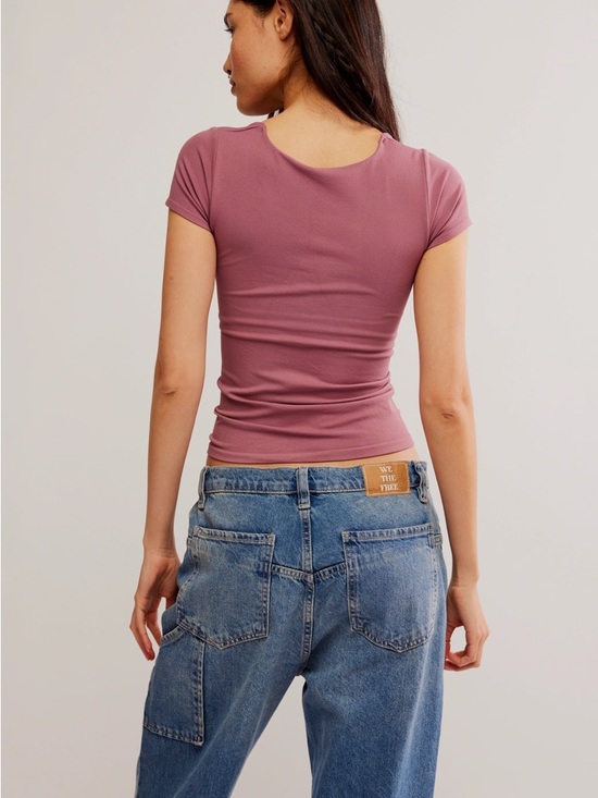 NWT Free People Intimately Clean Lines Baby T in Wild Ginger - Picture 3 of 4